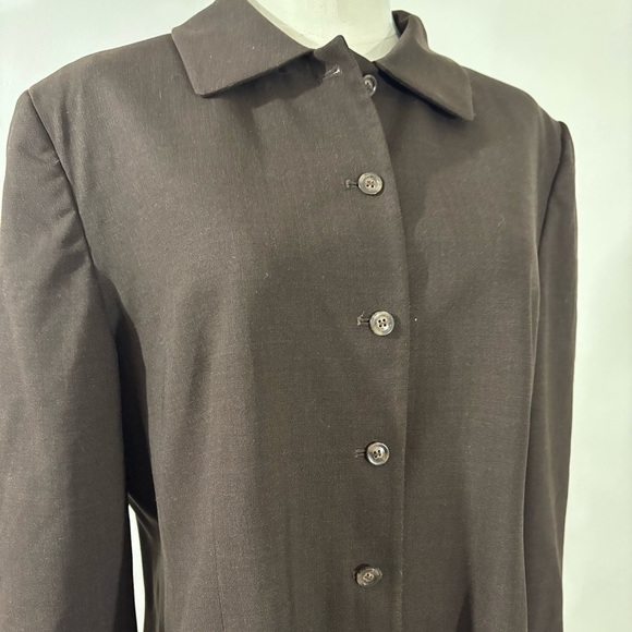 Vtg Jones New York Brown Wool Blazer Made in USA Women’s Size 12 Career Academia - Picture 12 of 15